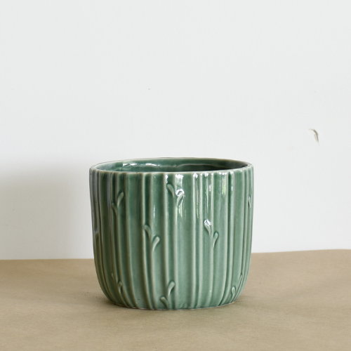 Organic Green ceramic 14cm Pot (Includes Shipping)