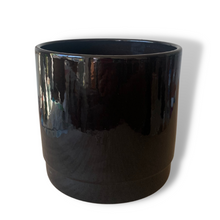 Load image into Gallery viewer, Chunky black high gloss 14cm Pot

